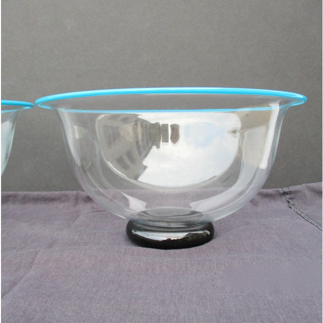 Very elegant and fine signed pair of table bowls or desk cachepots, Signed with monogram and dated 1989 to the underside....