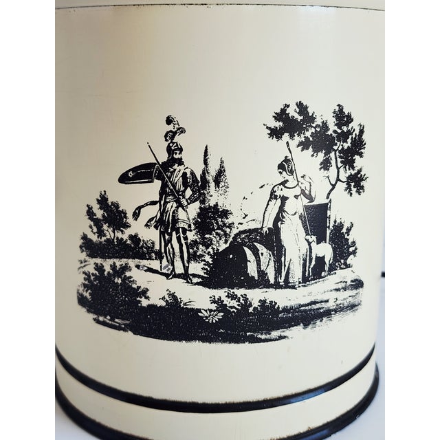 Vintage Tole Painted French Style Tea Caddy Table Lamps-a Pair For Sale - Image 11 of 15