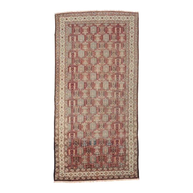 Antique Persian Azerbaijan Gallery Rug - 4'10 X 09'08 For Sale
