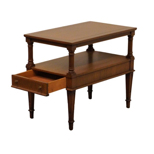 Late 20th Century High End Vintage Banded Mahogany Italian Regency 16" Accent End Table For Sale - Image 5 of 11