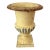 Mid-Century Petite Cast Iron Medici Style Garden Urn in Pale Buttercup Yellow For Sale