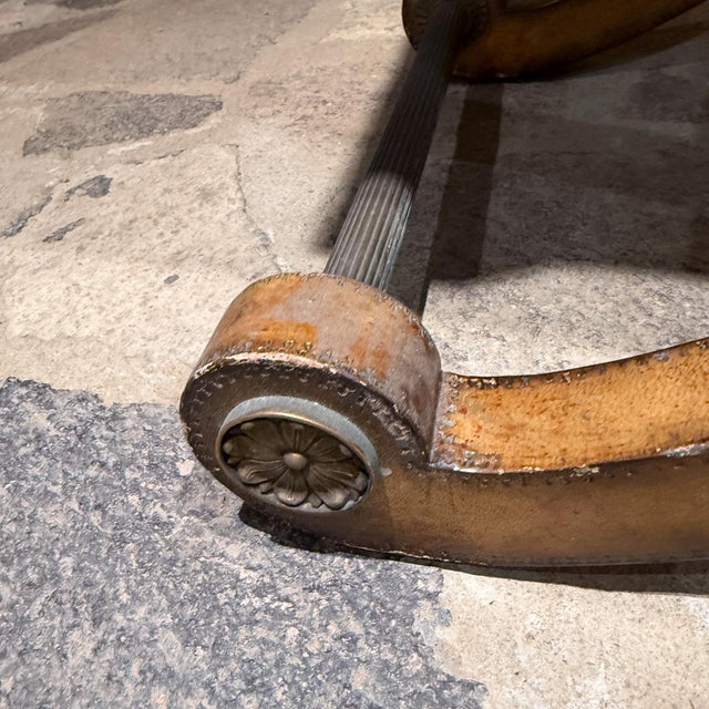 Neoclassical Leather Wrapped Console Table by Kreiss For Sale - Image 12 of 16