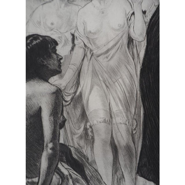 Paper Alméry Lobel-Riche, Waiting for the Client, Original Etching For Sale - Image 7 of 9