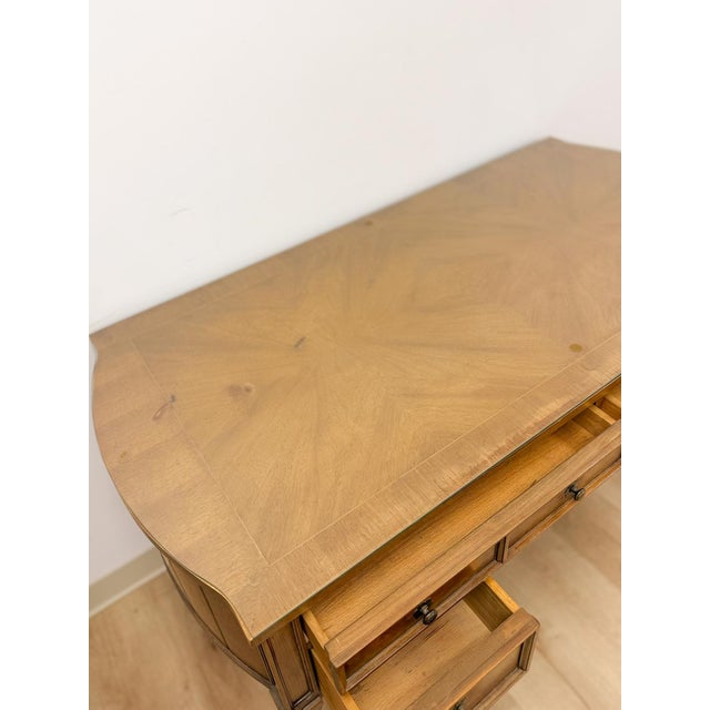 Mid 20th Century American of Martinsville Vintage MCM Desk W/ Glass Top Four Drawers Transitional For Sale - Image 5 of 18