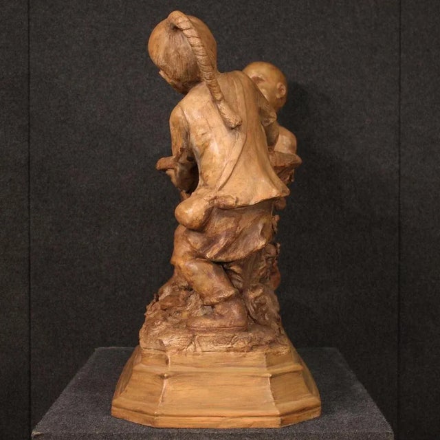 Brown Large Terracotta Sculpture from Goldscheider Wien, 1940s For Sale - Image 8 of 13