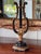 Late 20th Century Vintage Italian Ebonized and Gilt Lyre Form Lamp For Sale - Image 5 of 12