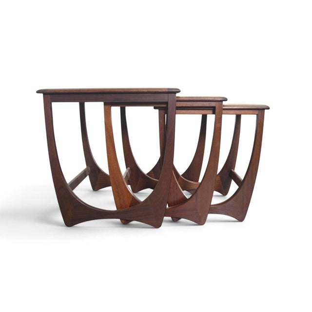 Mid-Century Modern Mid 20th Century G Plan Astro Tile Top Nesting Tables in Teak For Sale - Image 3 of 10