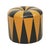 Cool vintage round pouf in Moroccan patchwork style, made from a wooden base and upholstered in high-quality two-tone...