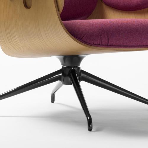 Not Yet Made - Made To Order Oak and Fuchsia Upholstery Low Lounge Chair by Jaime Hayon For Sale - Image 5 of 11