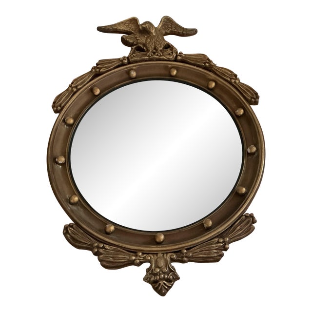 Mid 20th Century American Federal Eagle Bullseye Convex Mirror For Sale