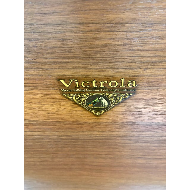 Antique Victor Victrola Orthophonic Floral Carved Walnut Credenza Cabinet For Sale - Image 16 of 17