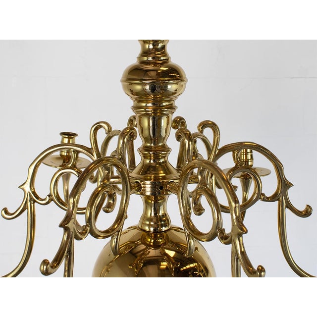 Dutch Brass Rembrandt Chandelier with Six Arms, 1940s For Sale - Image 4 of 8