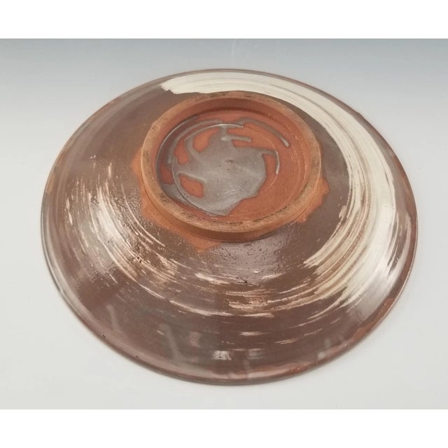 Early 21st Century Studio Art Pottery Platter Low Bowl - Centerpiece Terra Cotta - White Wash Glaze For Sale - Image 5 of 10