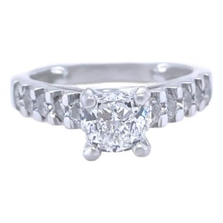 GIA Platinum Cushion Cut Diamond Ring 2.00ct 8.95g For Sale