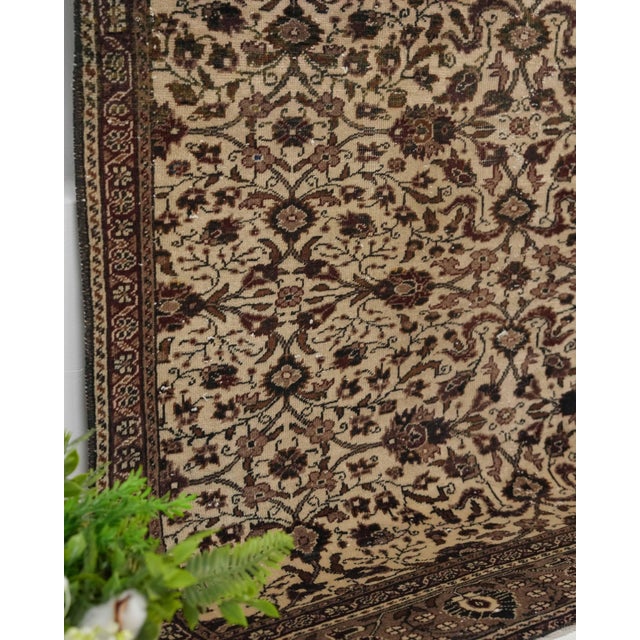 1970s 1970s Vintage Turkish Oushak Handmade Wool Cotton Brown Area Rug For Sale - Image 5 of 11