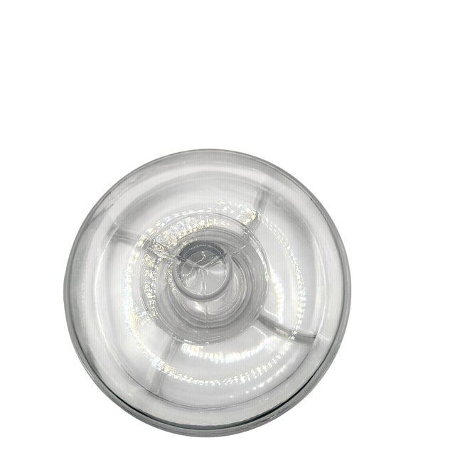 Glass Vintage Clear Glass Pedestal Serving Dish With Dome Cover For Sale - Image 7 of 9