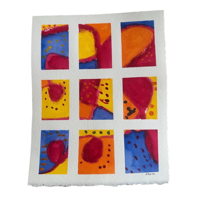 “Rhythm in Nine” Original Watercolor Abstract by Chani MacKay For Sale