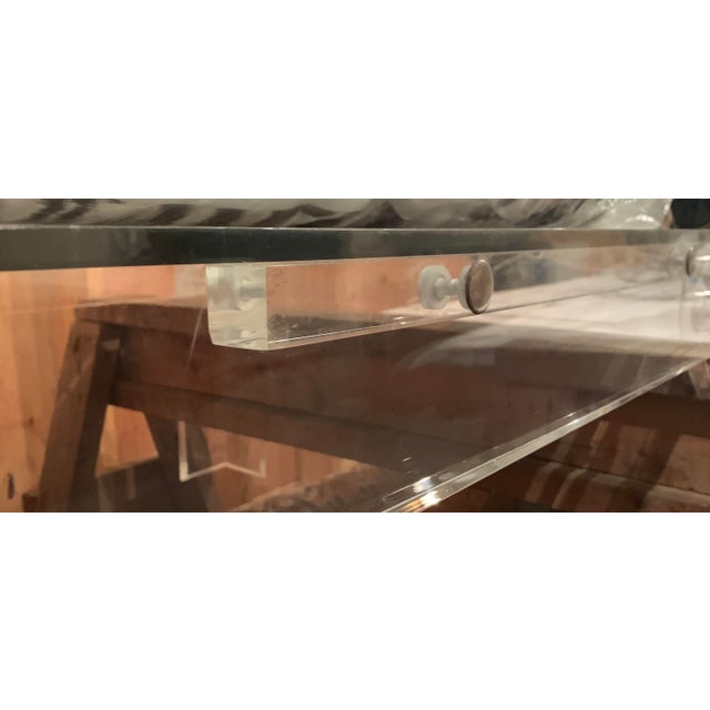 Vintage Lucite Coffee Table With Thick Acrylic Frame and Glass Top For Sale In Minneapolis - Image 6 of 12