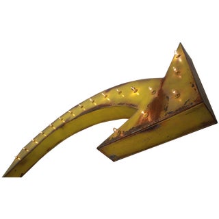 Antique Construction Yellow Arrow Sign For Sale