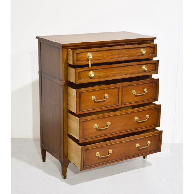 Wood Mid Century Transitional 5 Drawer Highboy by Drexel For Sale - Image 7 of 15