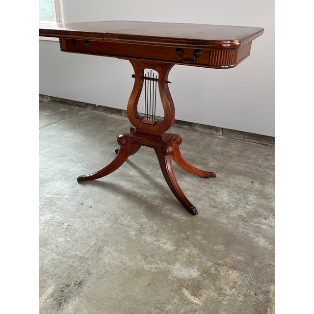 C. 19th Century Antique English Lyre Game Table For Sale - Image 10 of 11