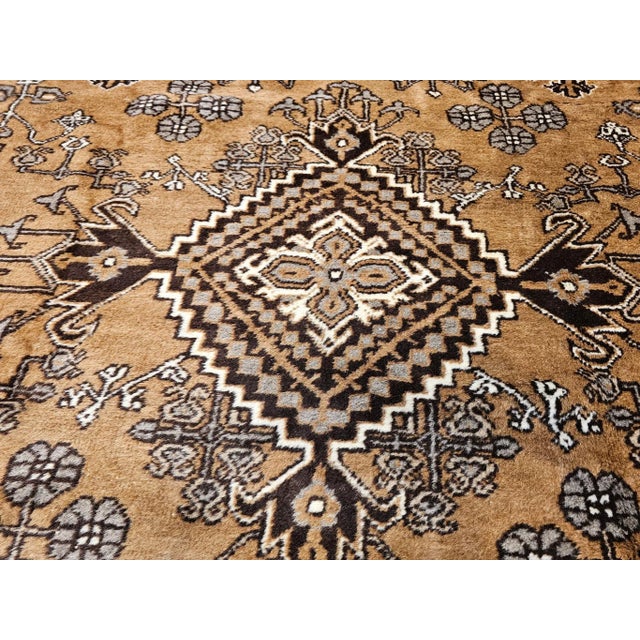 Vintage Persian Bakhtiari Rug, Allover Geometric Pattern, Camelhair & Ivory, 8’ X 11’ For Sale - Image 4 of 12