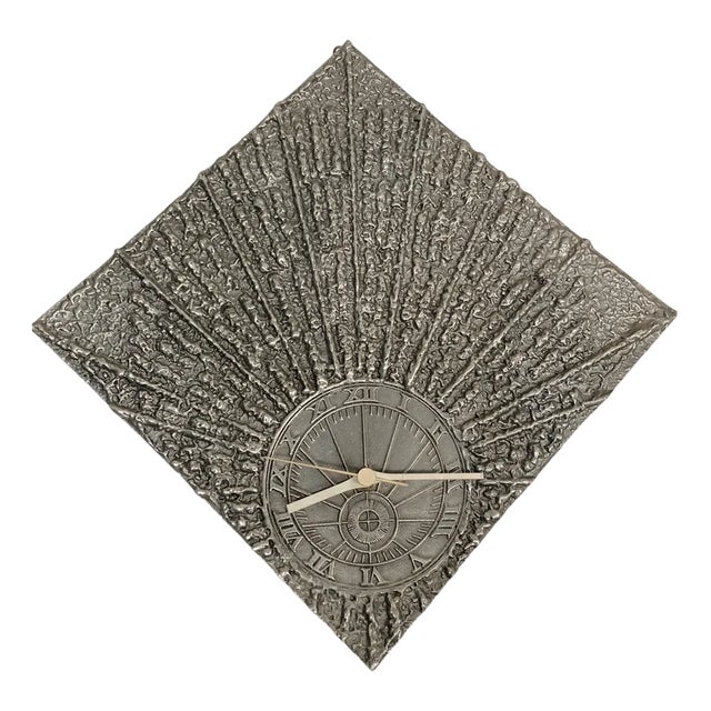 Brutalist Style Wall Clock, 1950s For Sale