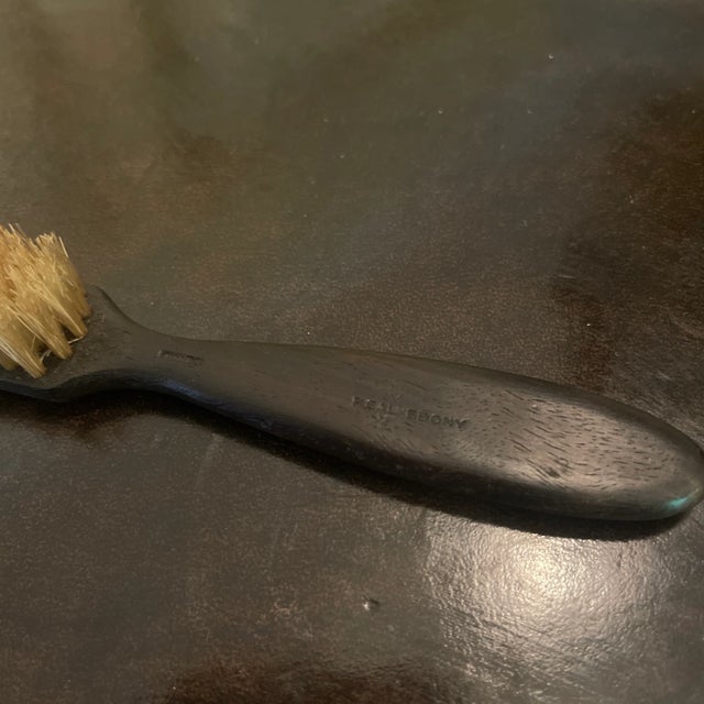 Late 19th Century French Ebony Brush With Sterling Silver For Sale - Image 4 of 5
