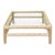 Late 20th Century Coastal Wicker and Rattan Square Glass-Top Coffee Table For Sale