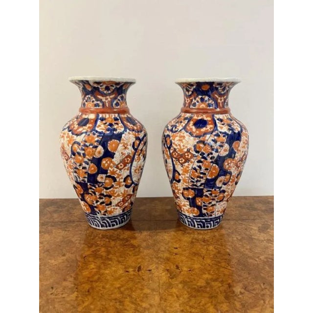 Large Japanese Imari Vases, 1900s, Set of 2 For Sale - Image 3 of 6