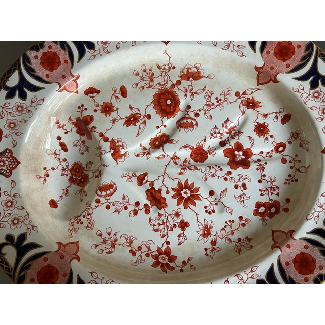 English Antique Royal Crown Derby 2149 Meat Turkey Large Platter, England For Sale - Image 3 of 12