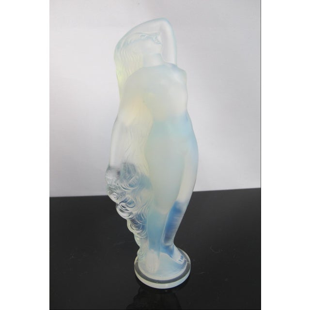 Glass Sabino France Opalescent Glass Reveil Nude Female Silhouette Art Deco Sculpture For Sale - Image 7 of 11
