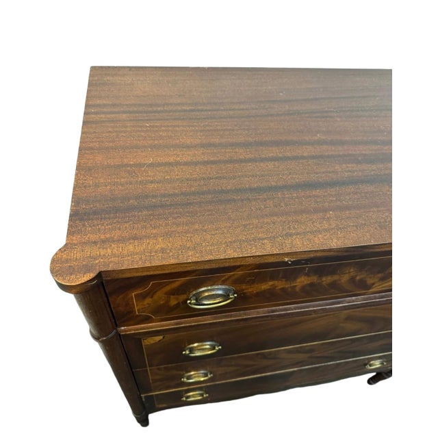 1940s John Widdicomb Federal Style Flame Mahogany Chest of Drawers For Sale - Image 12 of 12