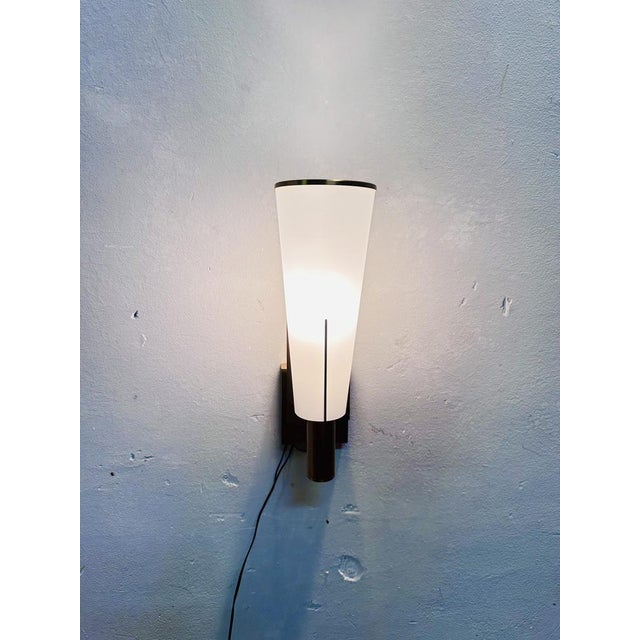 Wall Light in Brass and Opaline, 1950s For Sale - Image 5 of 8