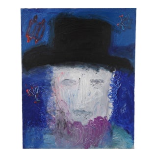 Abstract Expressionist Painting of a Jewish Man by Virginia Cohn Parkum For Sale