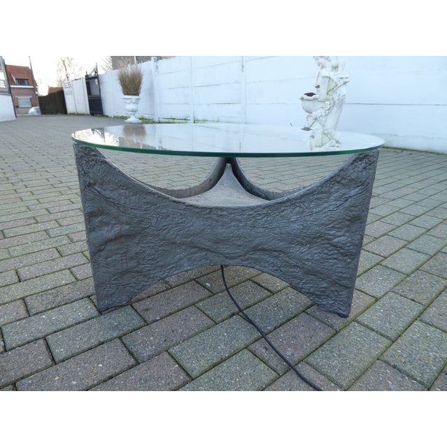 Mid-Century Aluminum Brutalist Coffee Table with Lamp For Sale - Image 14 of 14