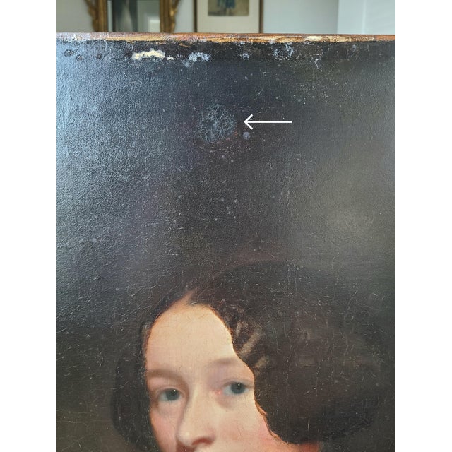 Antique 19th Century Oil Painting Portrait of Princess Marie Amelie of Baden For Sale - Image 13 of 17