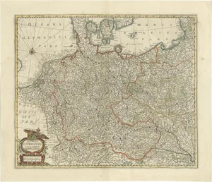 Antique Map of the German Empire by Johannes Janssonius Van Waesbergen, 1670