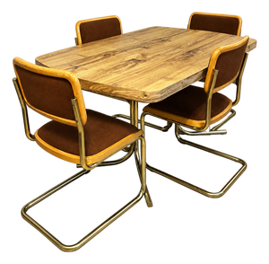 1981 Douglas Furniture of California Dining Table and Four Cantilever Chairs — 5 Pieces