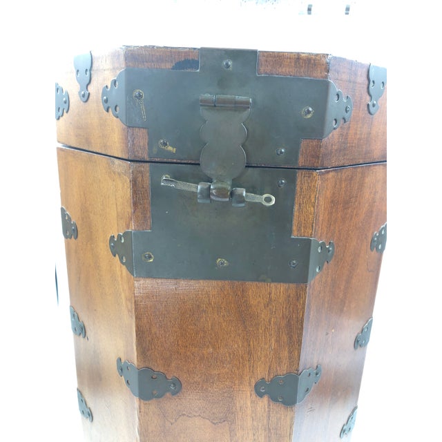 Korean Hat Box Eight Sided Wood Brass Paper Chairish