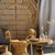 Brown Coffee Table in Suar Wood with Central Pedestal Base and Spheres For Sale - Image 8 of 13