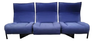 Mid Century Modern Blue Three Seat Veranda Sofa by Vico Magistretti for Cassina