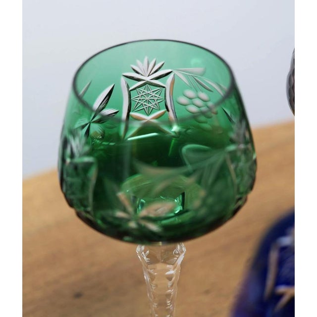 2000 - 2009 Colored Crystal Wine Glasses, Set of 6 For Sale - Image 5 of 10