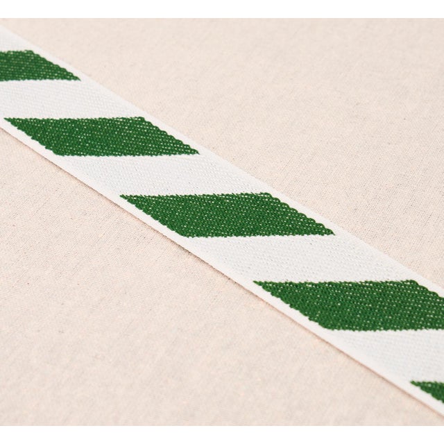 Traditional Sample - Schumacher Airmail I Indoor/Outdoor Tape, Green & Ivory For Sale - Image 3 of 4