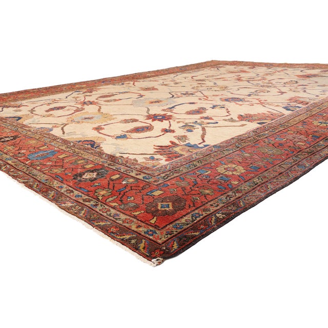 79682 Antique Persian Sultanabad Rug, 10'09 x 15'01. The Quiet Garden: A Late 19th Century Persian Sultanabad Masterpiece...