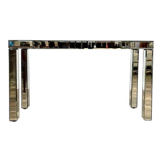 West Elm Parsons Mirrored Console Table With Two Drawers For Sale