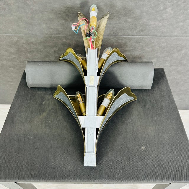 Metal 1970s Henri Fernandez Wall Sconces - A Pair For Sale - Image 7 of 7