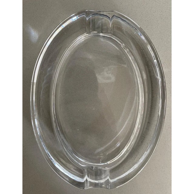 Mid-Century Modern Heavy Oval Glass Ashtray For Sale - Image 3 of 8
