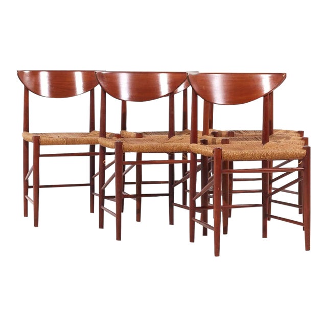 Peter Hvidt and Orla Mølgaard Nielsen Soborg Model 316 Mid Century Teak Dining Chairs - Set of 6 For Sale