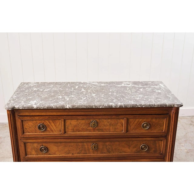 19th Century French Commode With Grey Top For Sale - Image 10 of 12